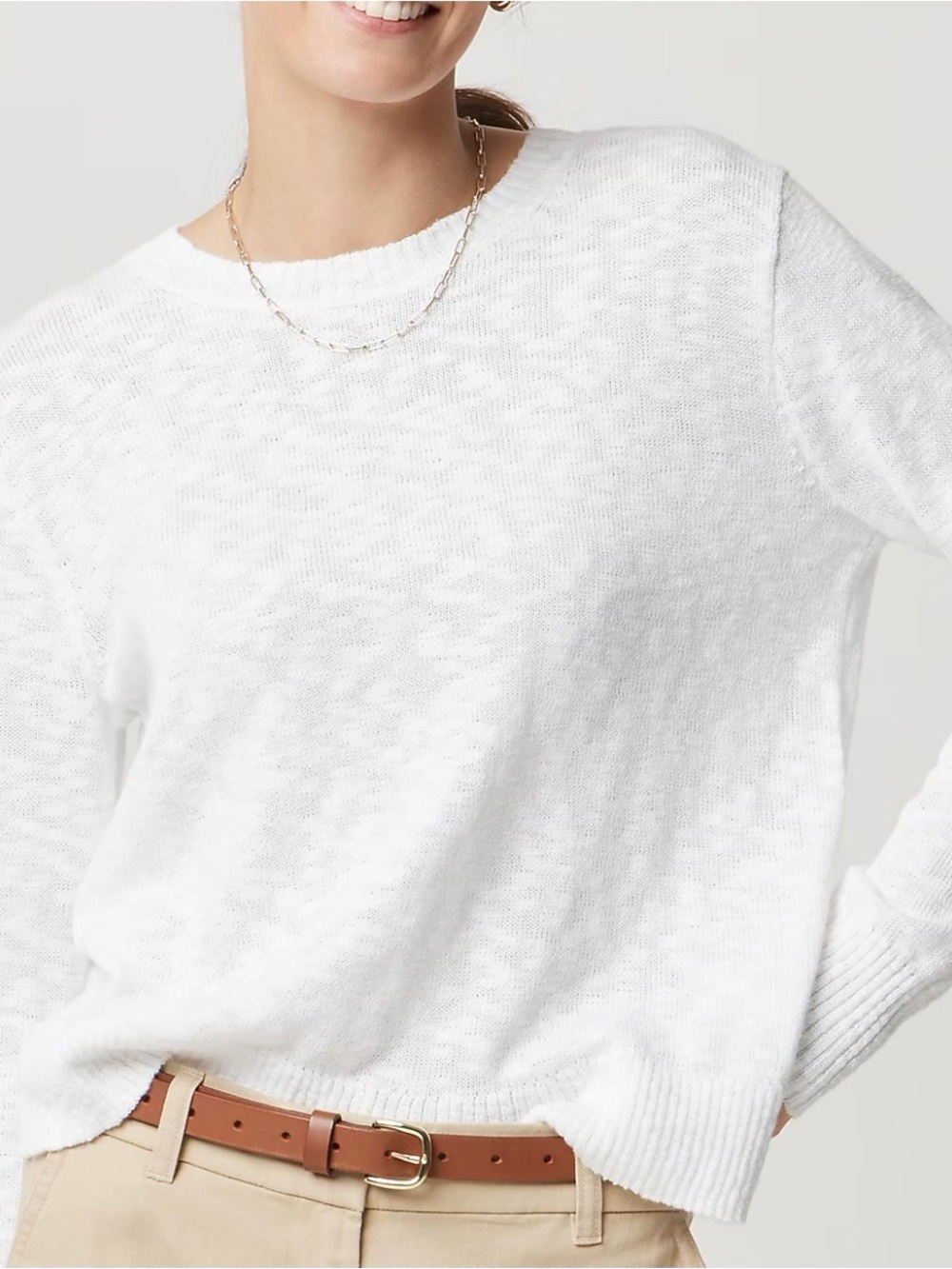 NWT, J.Crew Classic Crewneck White Beach Women's Sweater